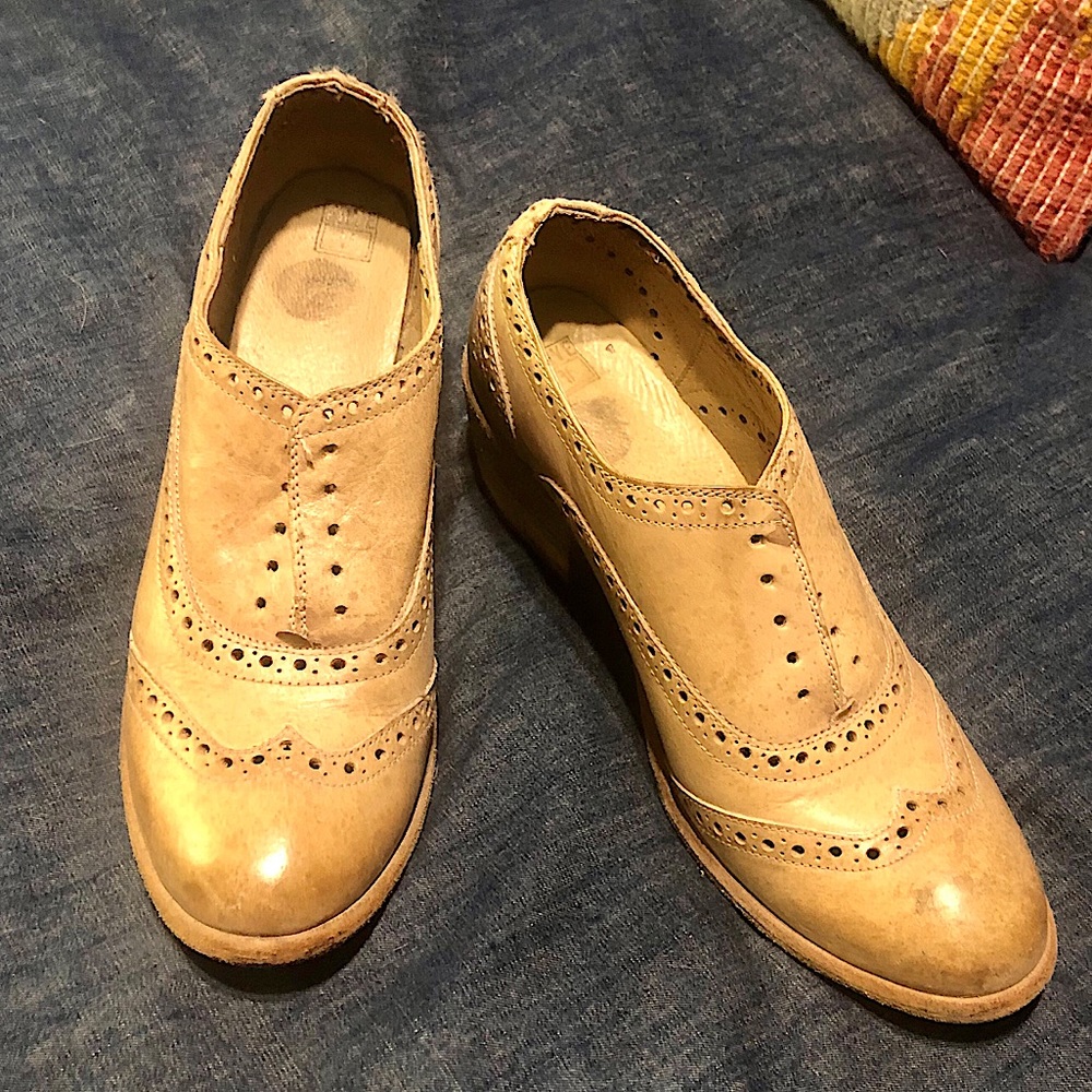 Tan Wing Tip Frye Bootie